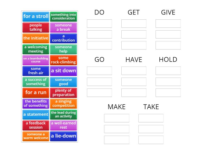 Roadmap C1 1A Delexical verbs - Group sort