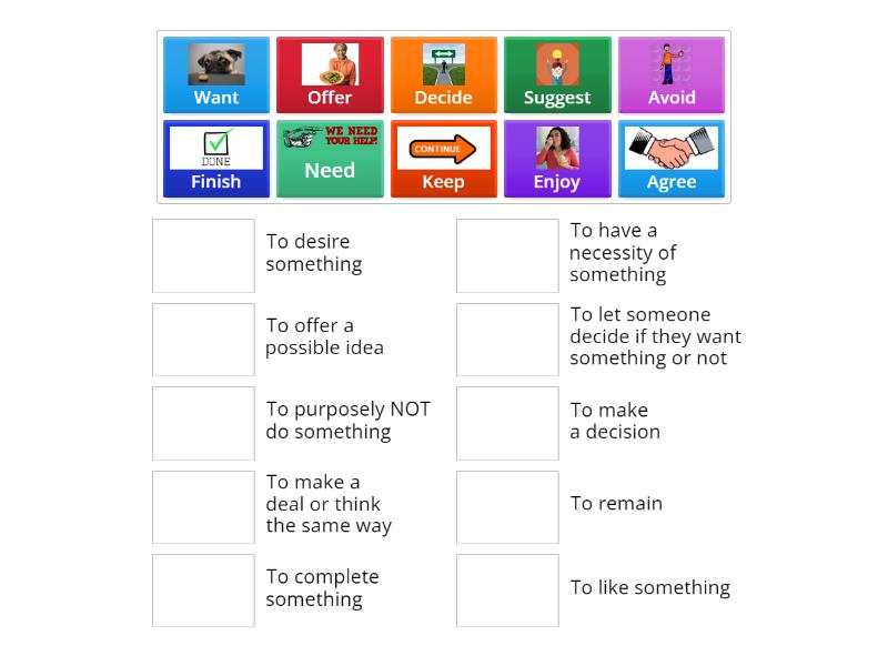 Verb Vocabulary - Match up