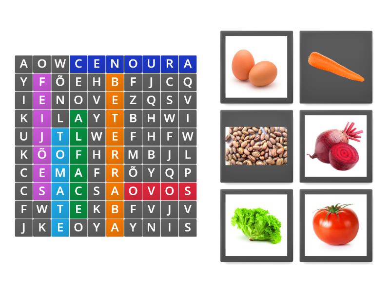 Cruzadinha Alimentos Wordsearch