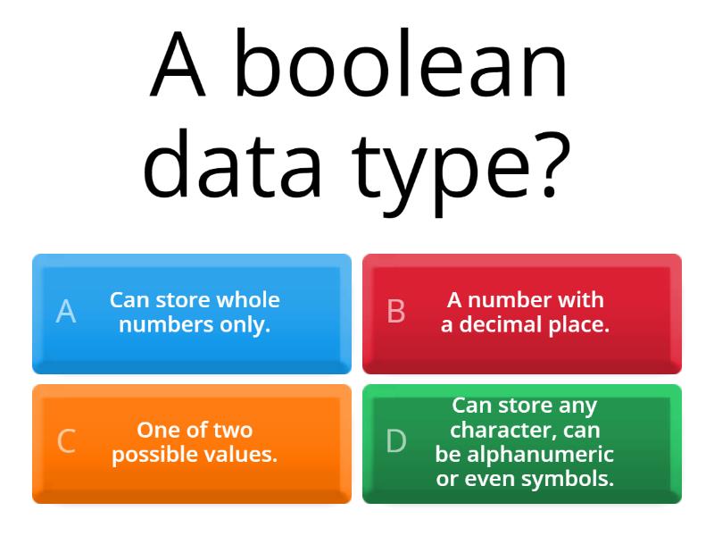 Data types games quiz