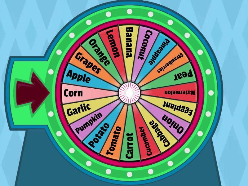Fruits and Vegetables - Spin the wheel