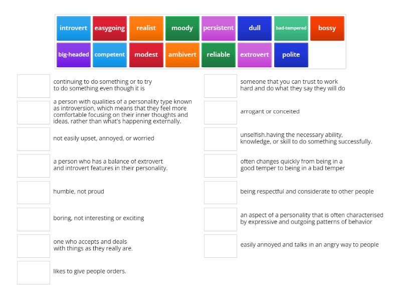 Describing people - Match up