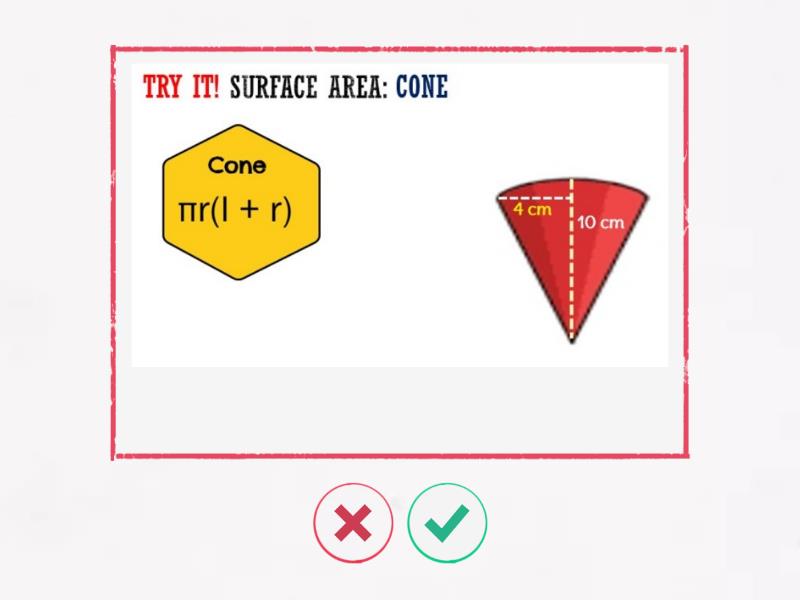 SURFACE AREA: Cone - Flash cards