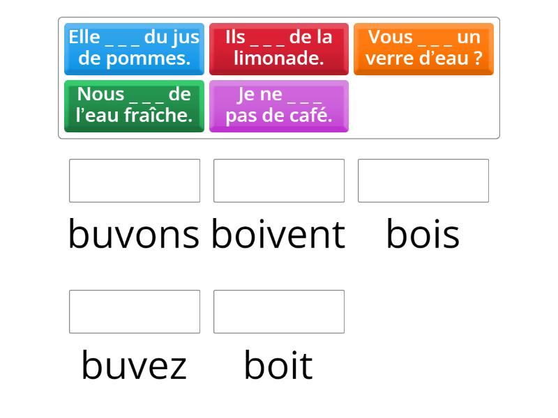 Le verbe boire - Match up