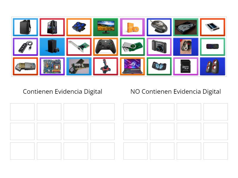 Elementos que contengan Evidencia Digital - Group sort