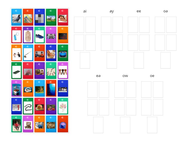 Vowel Teams Word Sort - Group sort