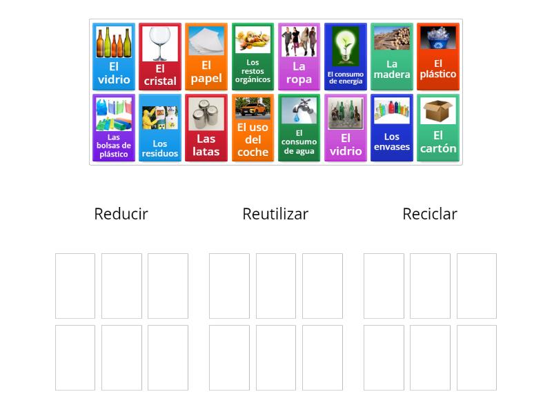 LAS TRES R DEL RECICLAJE - Classificação em grupos