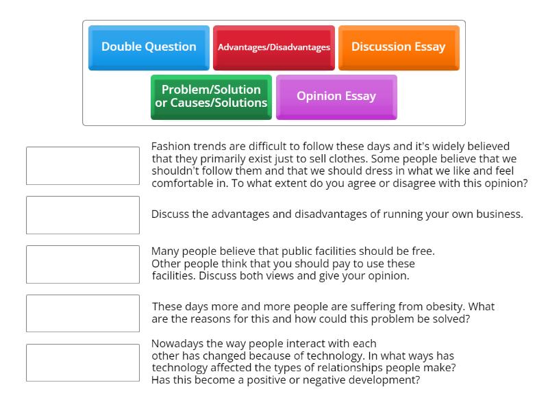 Essay Types Match up