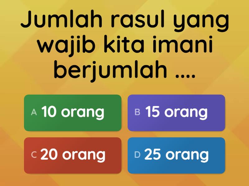 Soal Asesmen Formatif Materi Sifat-Sifat Rasul - Quiz