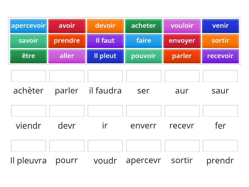 Le radical des verbes au futur - Match up