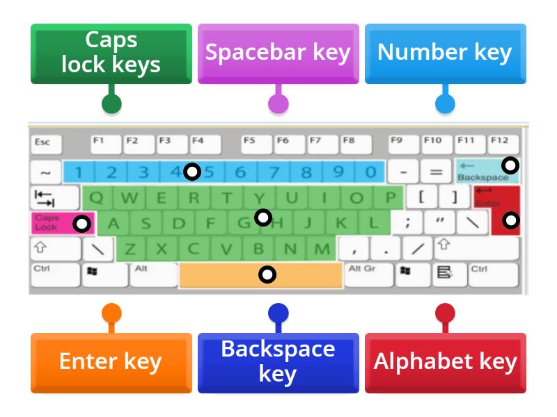 Keyboard parts - Labelled diagram