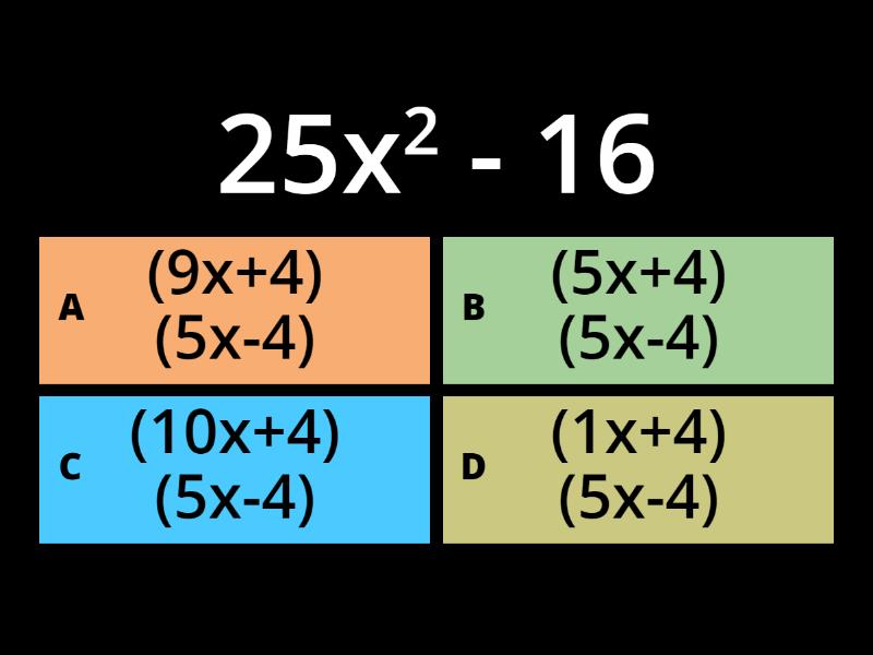 Diferencia de cuadrado - Quiz