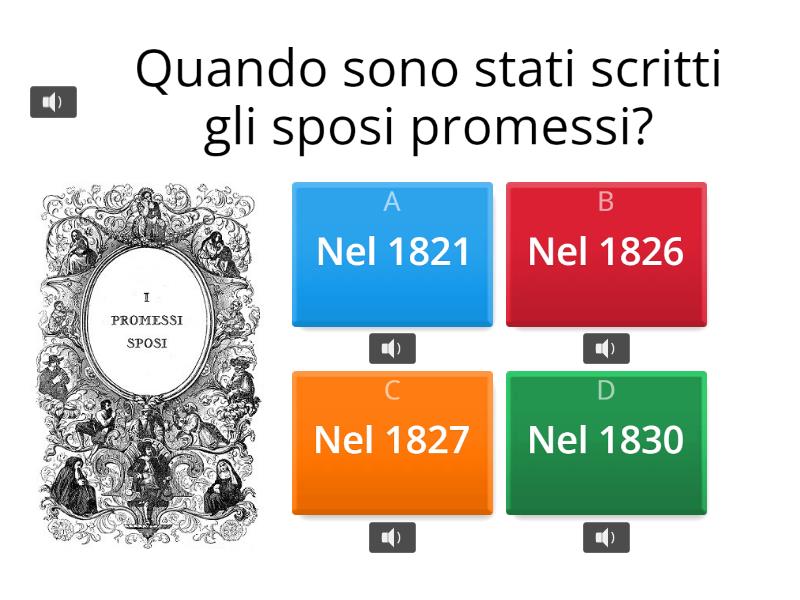 Quando Sono Stati Scritti I Promessi Sposi PROMESSI SPOSI - Quiz