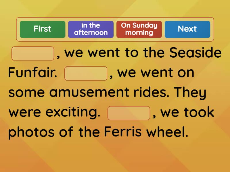 P.4 Time words and phrases (Fill in the blanks) - Complete the sentence