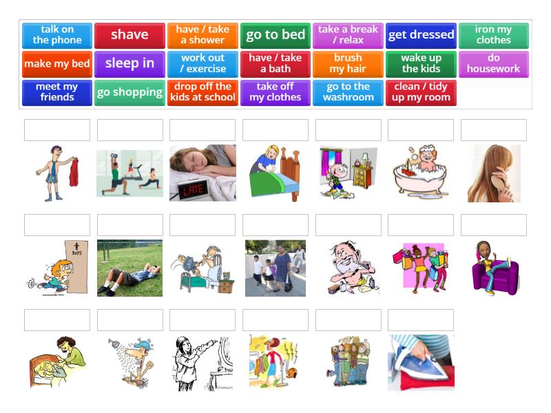 Routine Verbs - Match up