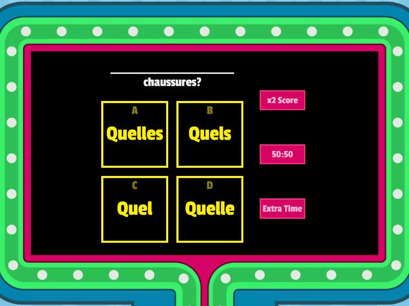 French 1 Interrogative Adjectives - Gameshow Quiz