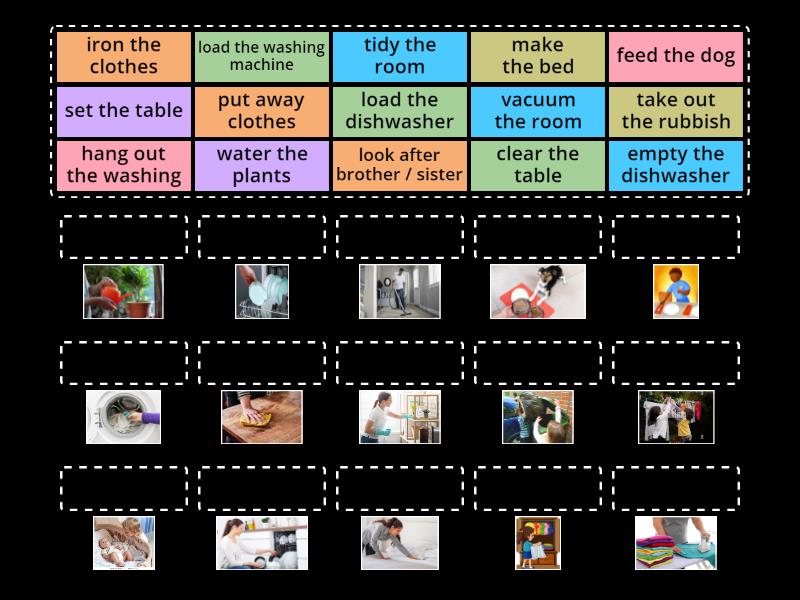 Go getter 3 Unit 1 Household chores - Match up