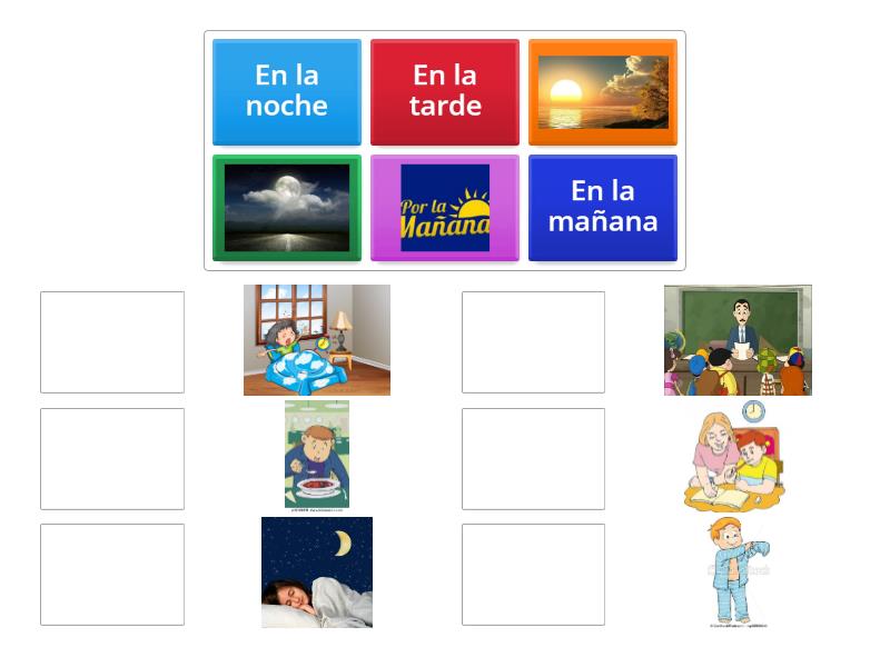 mañana, tarde y noche - Une las parejas