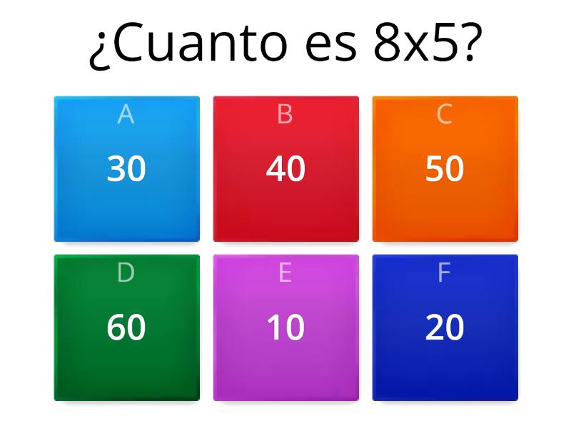 Tablas de multiplicar - Quiz