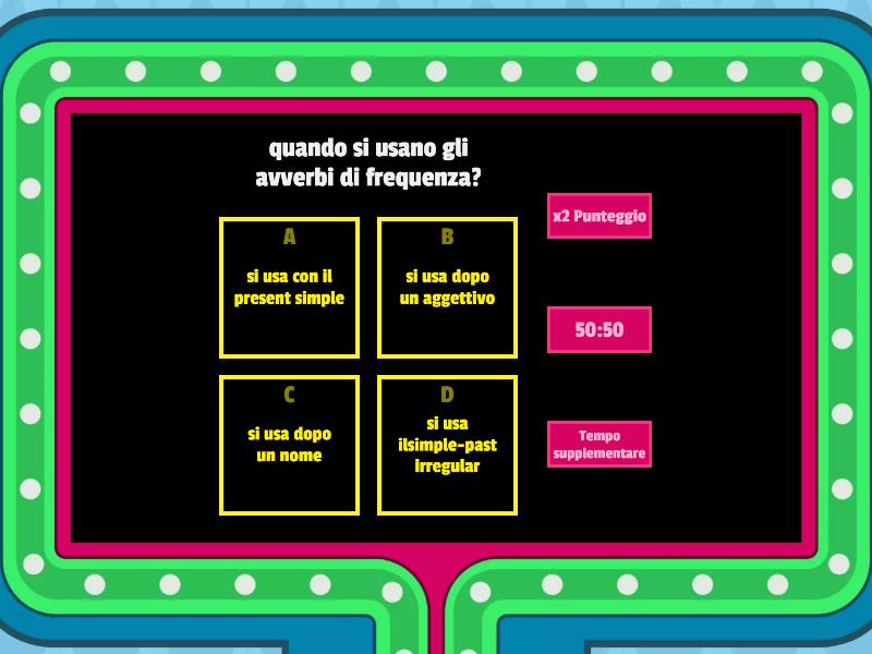 Avverbi di Frequenza ed il Present simple - Gameshow quiz