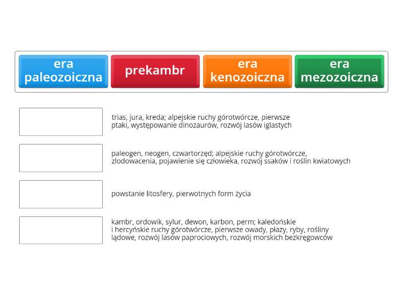 TABELA STRATYGRAFICZNA; Ery I Okresy - Planeta Nowa 7 - Połącz W Pary