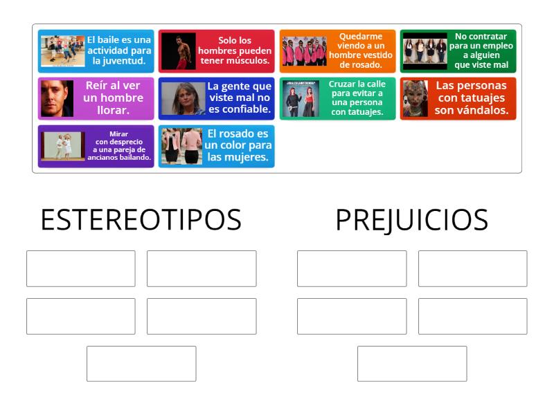 PREJUICIOS Y ESTEREOTIPOS primaria - Group sort