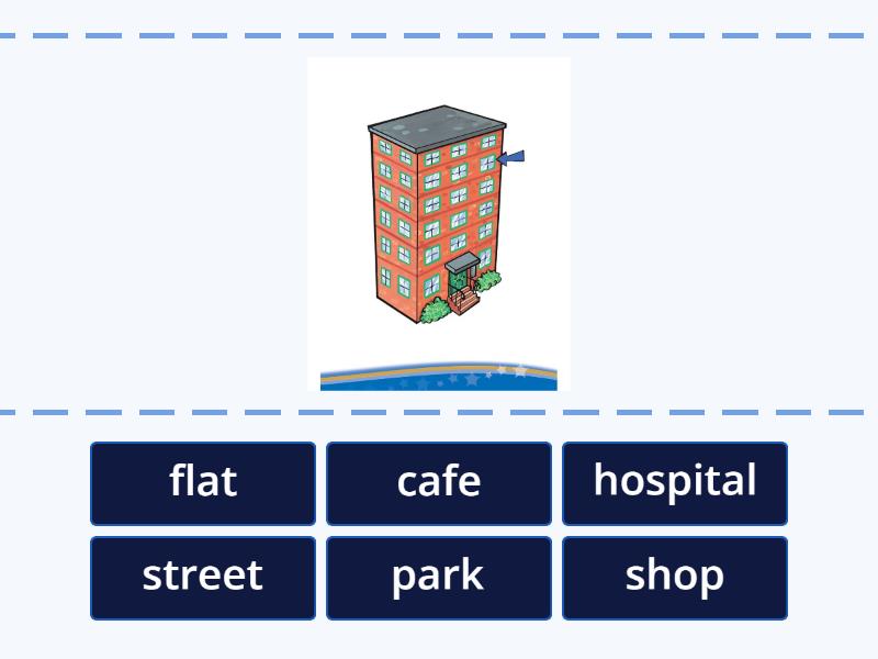 Kid's box 2. Unit 8. My town. - Find the match