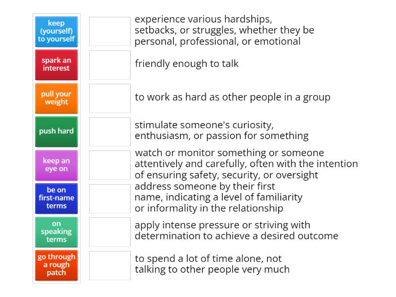 Outcomes Advanced Unit 2 Relationships - Match up
