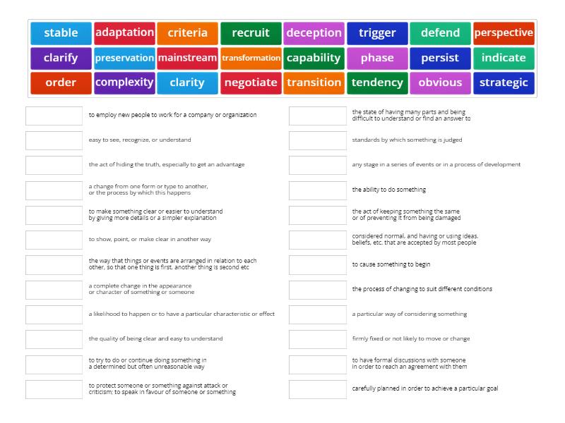 UNIT 3 L and S + EXTRA WORDS - Match up