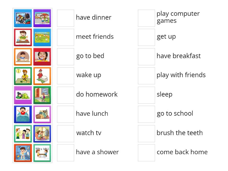 daily routine - Match up