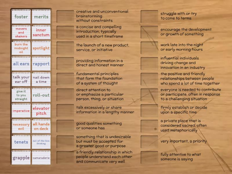Networking words and idioms - Une las parejas