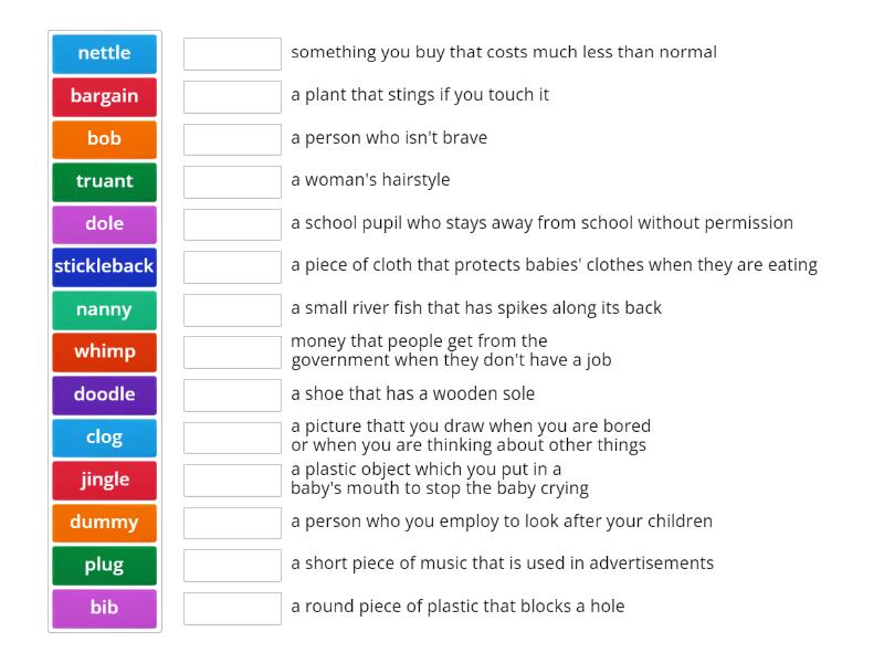 IOI Unit 10 Relative Clauses Slang Vocabulary - Match up