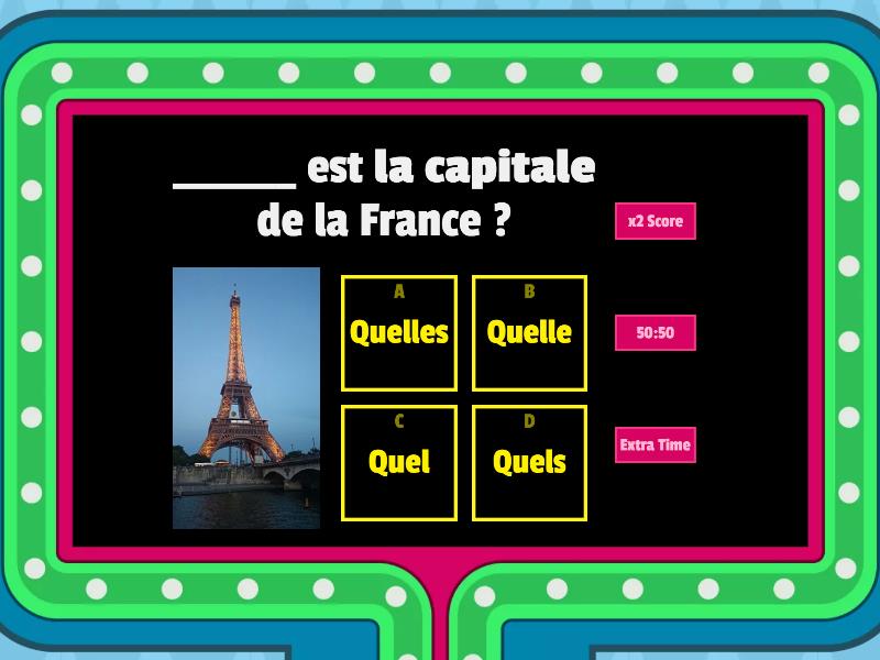 Quelle / Quelles / Quel / Quels - Gameshow Quiz