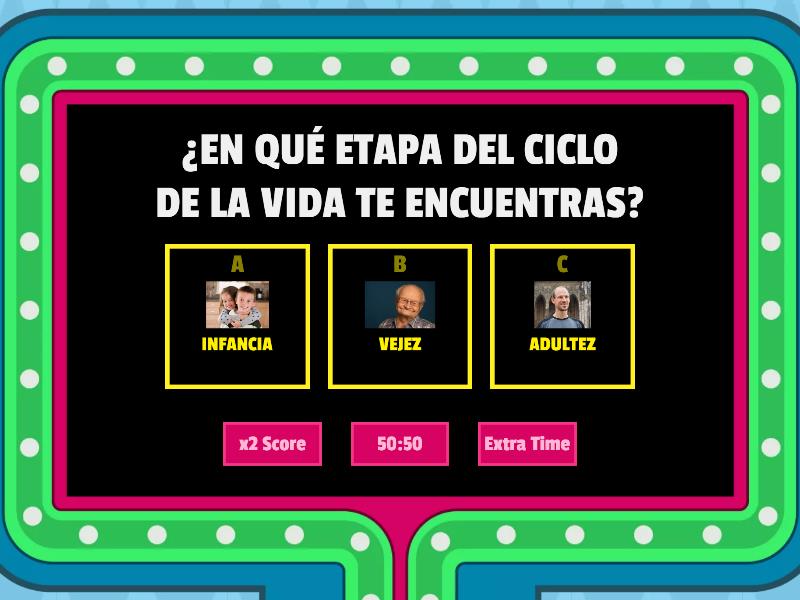 Ciclo de la vida humano(a) - Gameshow quiz