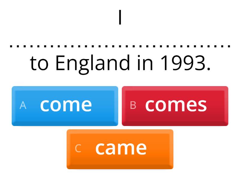 Past Simple Irregular Verbs Quiz