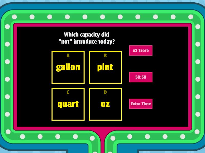 capacity - Gameshow quiz