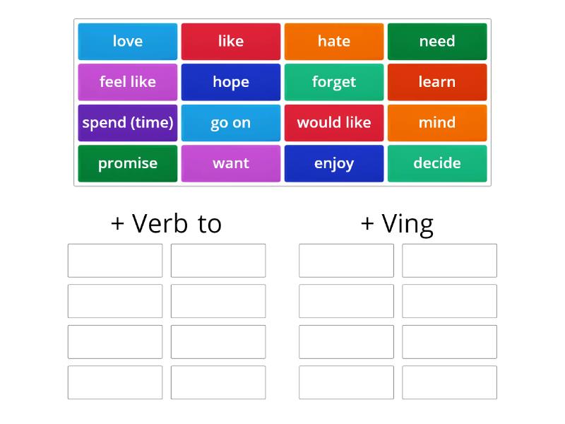 Ving Vs V To Group Sort