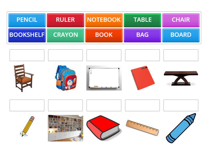 School objects - Une las parejas