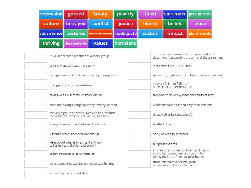 Wit & Wisdom Module 1 Vocabulary - Match up