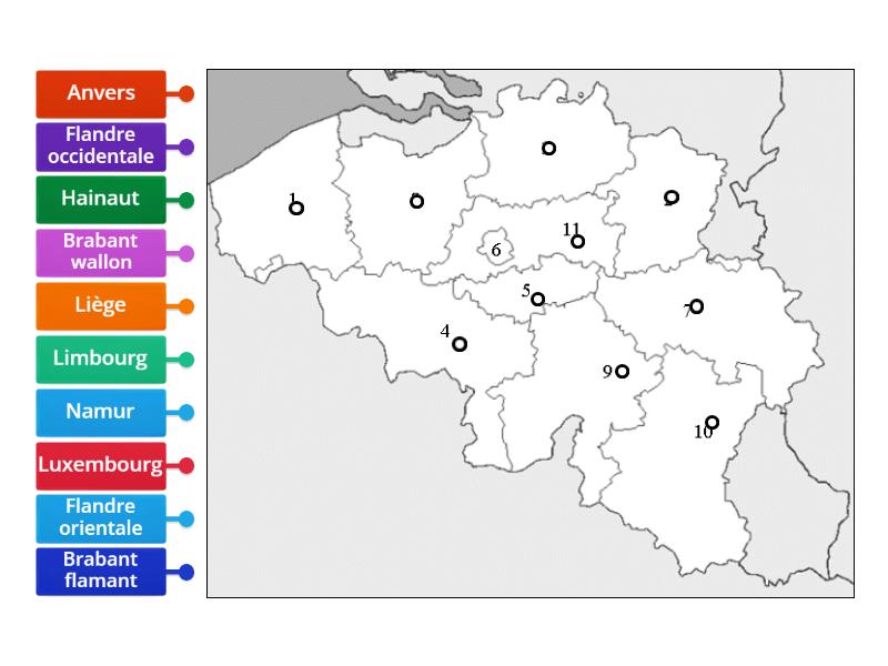 Les provinces - Labelled diagram