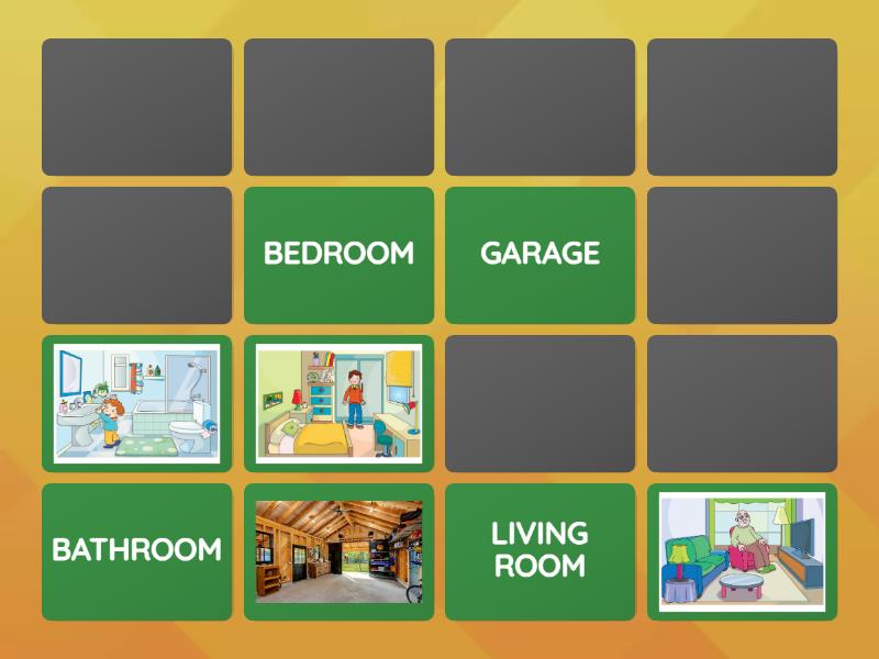 Parts of the house Memory Game Matching pairs