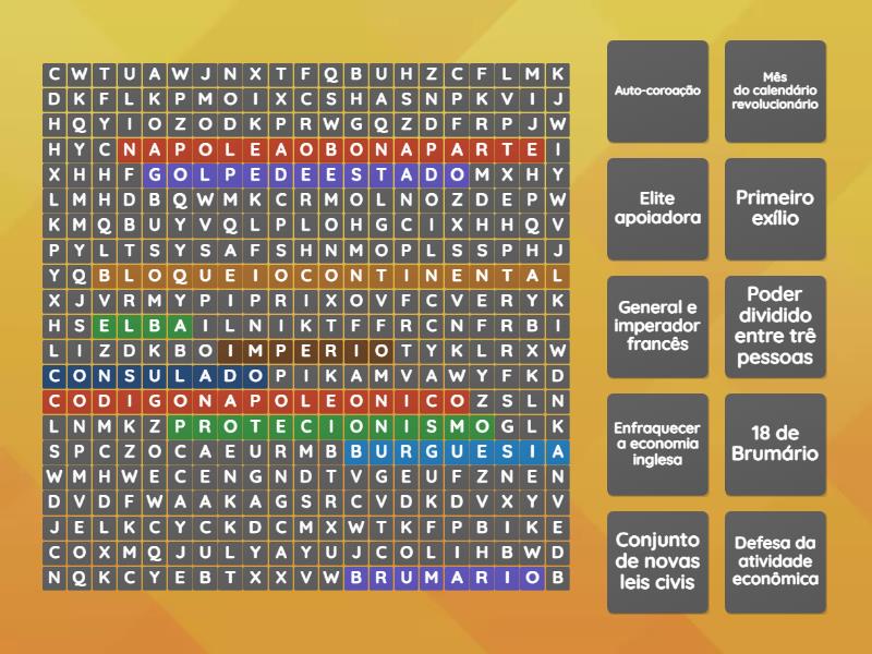 ERA NAPOLEÔNICA - (Caça Palavras) - WF - Wordsearch