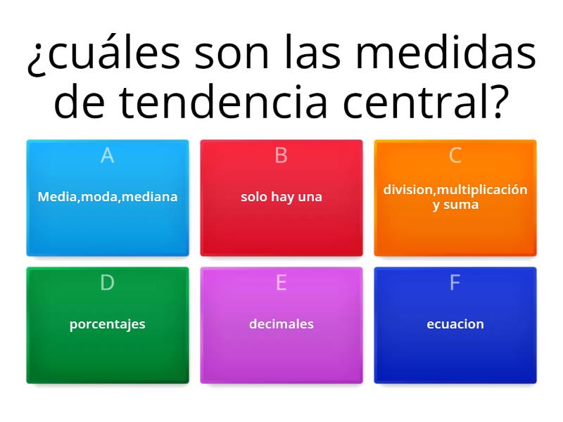 Medidas De Tendencia Central Cuestionario