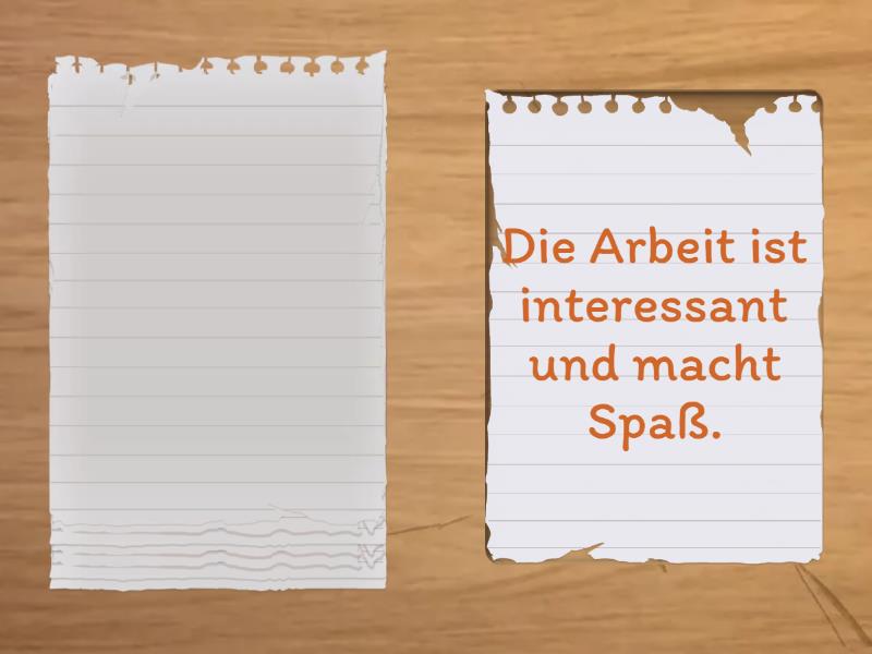 Was ist für Sie wichtig im Beruf? - Speaking cards