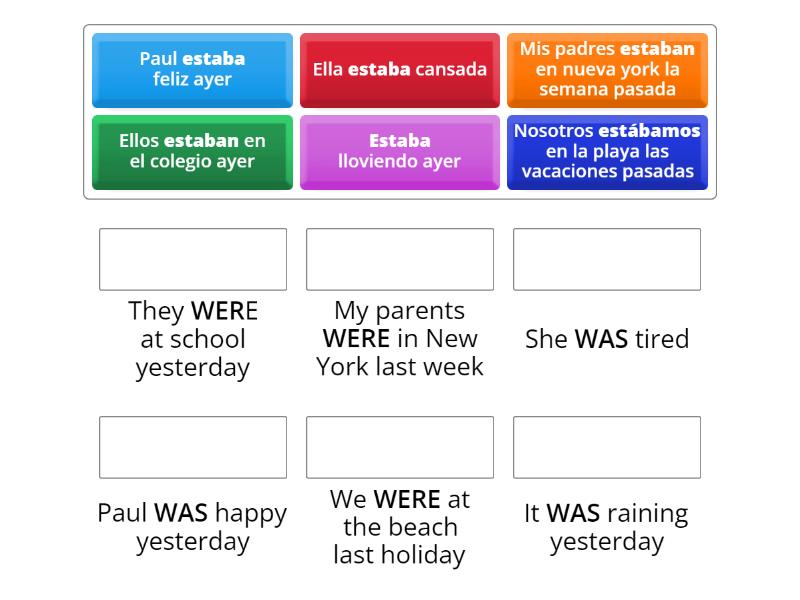 WAS/WERE - Match up