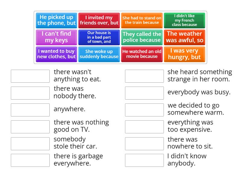 Indefinite Pronoun Match Up