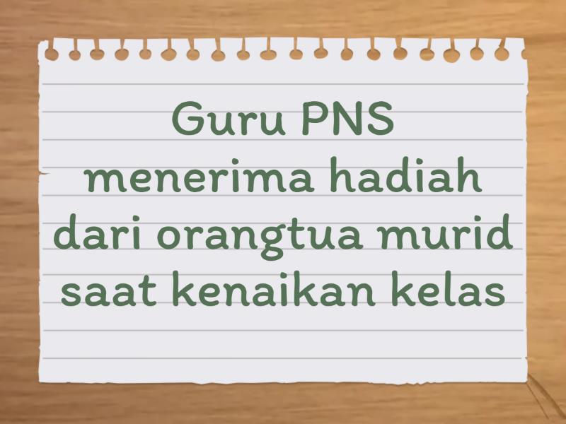 SUAP VS GRATIFIKASI VS PEMERASAN - Flash Cards