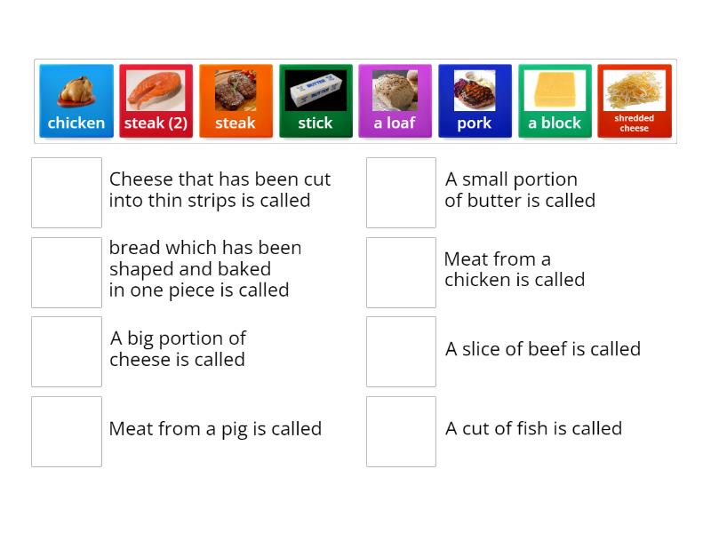 Food quantifiers - Match up