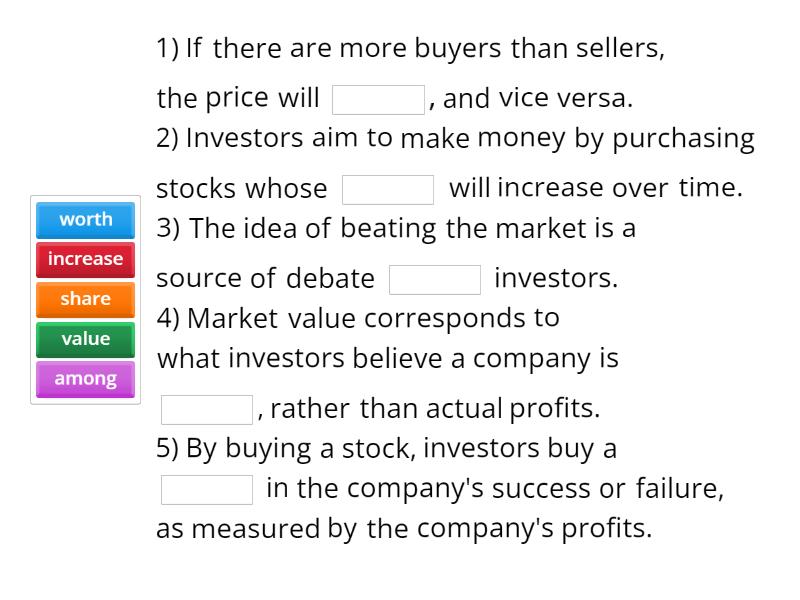 How do investors choose stocks? - Complete the sentence