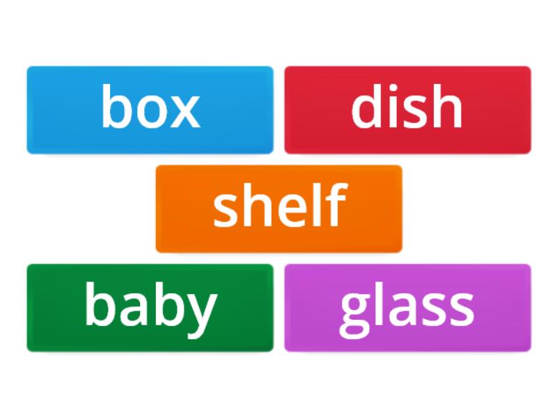 Write the plurals baby glass shelf